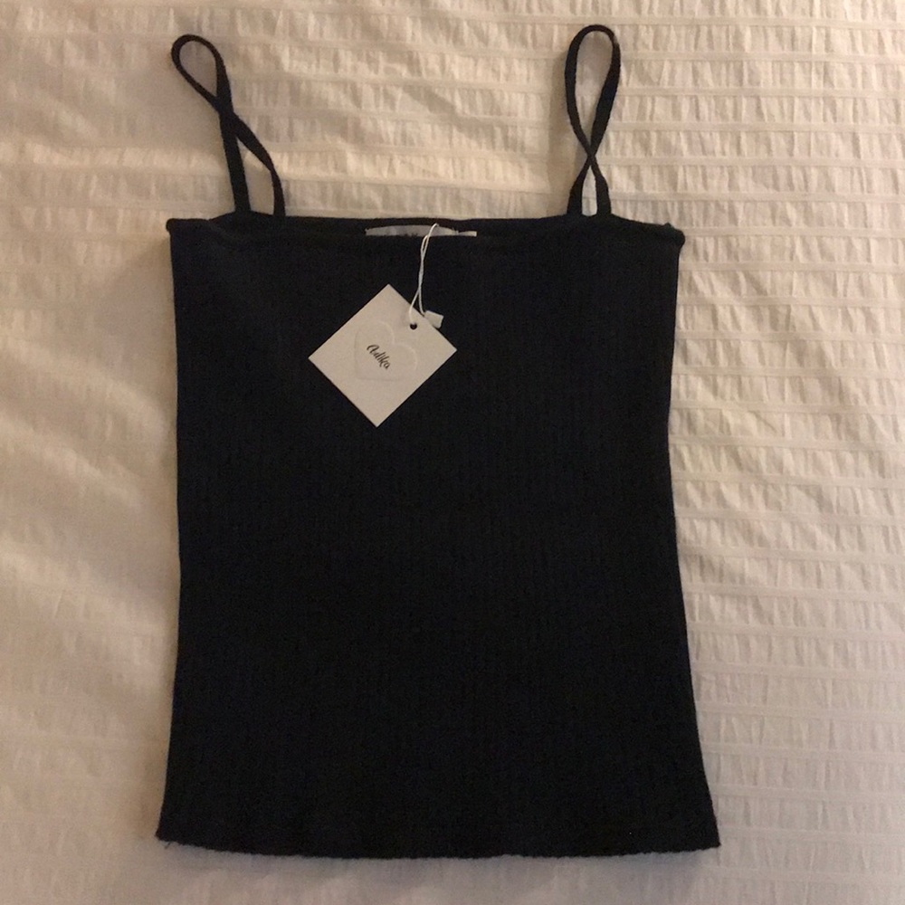 Adika black knit tank top